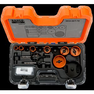 Bahco 3834-SET-72 19mm - 64mm Hole Saw Set - 9 Pieces