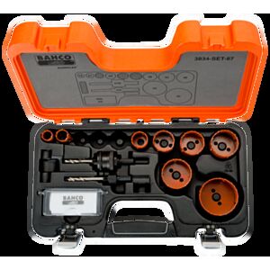 Bahco 3834-SET-87 19mm - 65mm Hole Saw Set - 12 Pieces