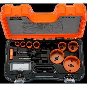 Bahco 3834-SET-92 16mm - 83mm Hole Saw Set - 11 Pieces