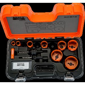 Bahco 3834-SET-95 16mm - 64mm Hole Saw Set - 12 Pieces