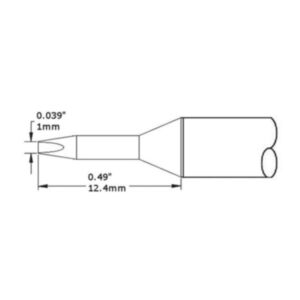 Metcal CVC-6CH0010A 1mm CVC Chisel Access Soldering Cartridge