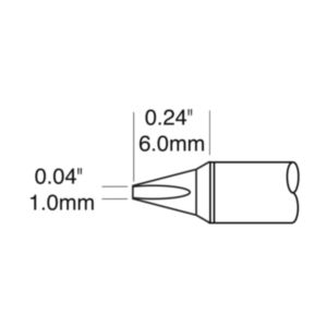 Metcal CVC-7CH0010P 1mm x 6mm 35° CVC Chisel Soldering Cartridge