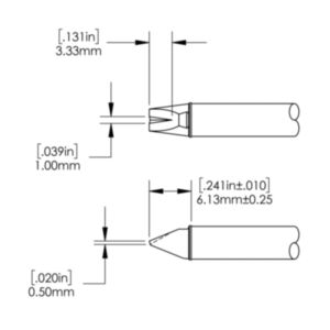 Metcal CVC-7VG0032P 3.2mm x 6.1mm CVC V-Groove Power Chisel Soldering Cartridge