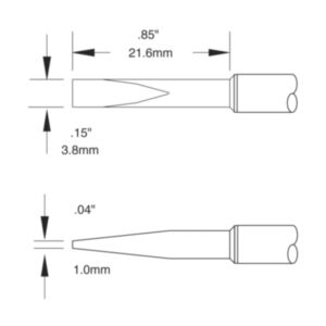 Metcal CVC-8CH2238A 3.8mm x 22mm 12° CVC Chisel Soldering Cartridge