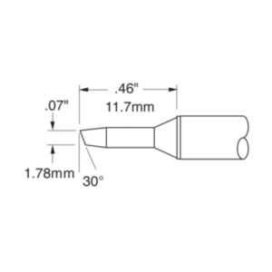 Metcal CVC-9BV3018S 1.8mm x 12mm 30° CVC Bevel Soldering Cartridge