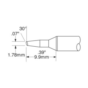 Metcal CVC-9BV6018S 2mm x 10mm 30° CVC Bevel Soldering Cartridge