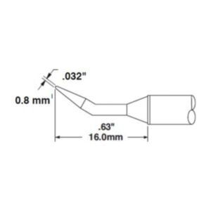 Metcal CVC-9CN1608R 0.8mm x 16mm 30° CVC Conical Bent Soldering Cartridge