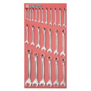 Facom 440.P25M 6mm - 34mm Combination Spanner Set on Panel – 25 Pieces