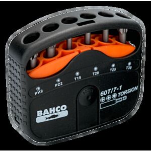 Bahco 60T/7-1 1/4" Phillips (PH2), Pozidriv (PZ2) & Torx (T15 - T30) Screwdriver Torsion Bit Set - 7 Pieces