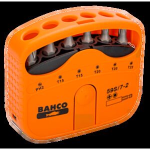 Bahco 59S/7-2 1/4" Phillips (PH2) & Torx (T15 - T25) Screwdriver Bit Set - 7 Pieces