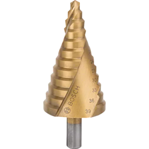 Bosch 2608587431 HSS TiN Step Drill Bit - 3 - Flat Shank (6mm - 39mm)