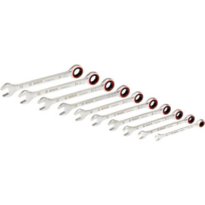 Bosch 1600A02AU0 Professional Ratchet Spanner Set - 10pc (8mm - 19mm)
