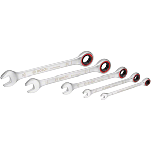 Bosch 1600A02Z3D Professional Ratchet Spanner Set - 5pc (8mm - 19mm)